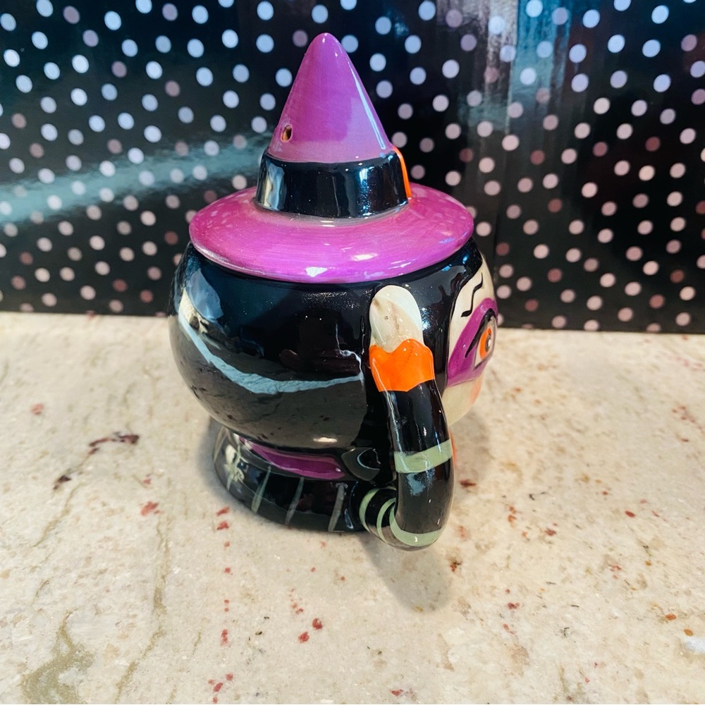 Johanna Parker Witch Hat Salt & Pepper Shaker Vintage Style Halloween Transpac - Picture 4 of 11